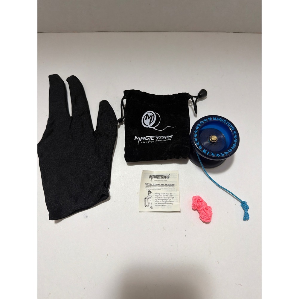MAGICYOYO K1 Plus Dark Blue Responsive Yoyo Set with Glove Pouch Strings K1-Plus